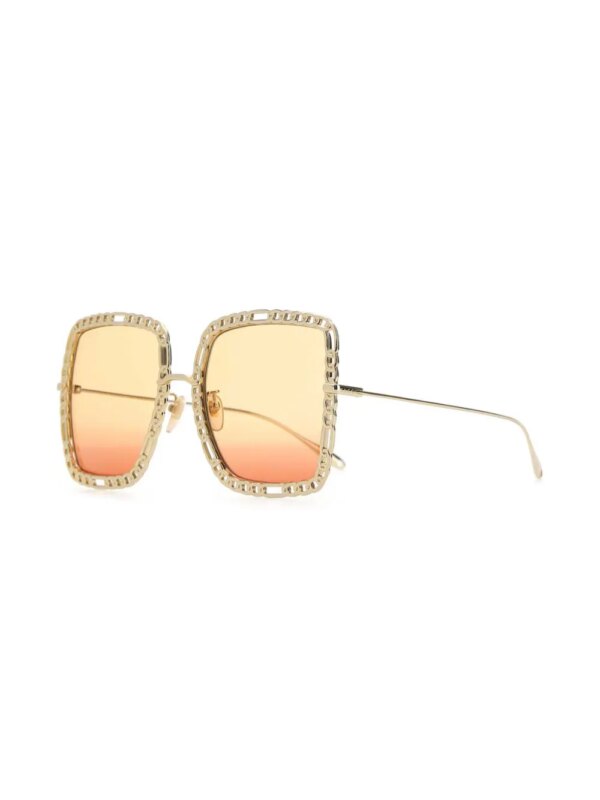 Gucci Eyewear Zonnebril met kettingdetail - Goud