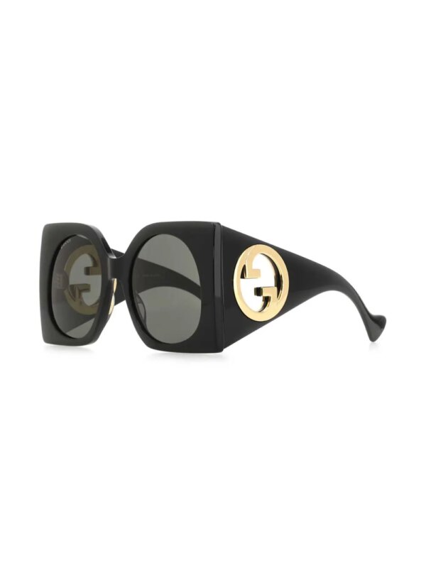 Gucci Eyewear Zonnebril met vierkant montuur en logoplakkaat - Zwart