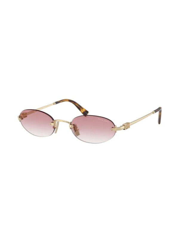 Miu Miu Eyewear Zonnebril met ovalen montuur - Goud