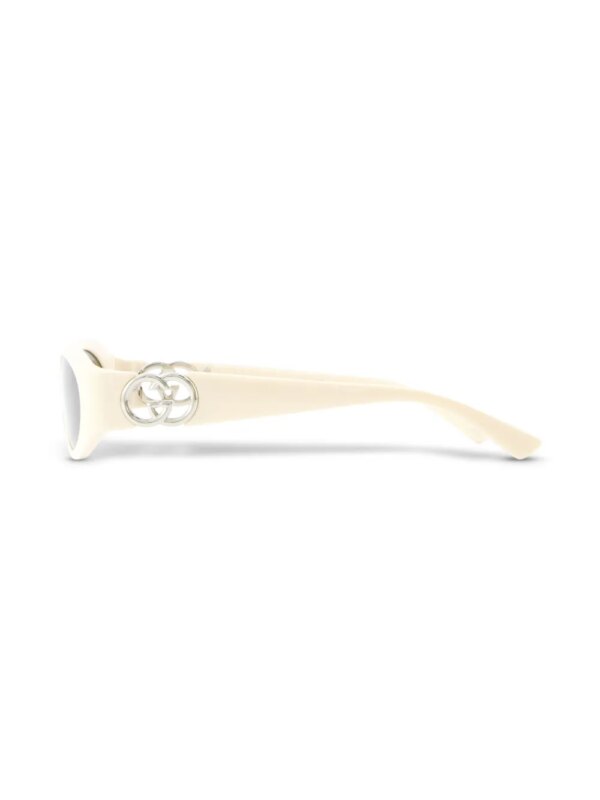 Gucci Eyewear Double G zonnebril met ovaal montuur - Wit