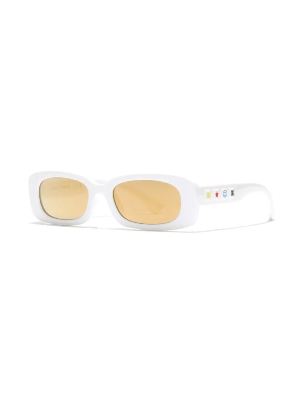 Dolce & Gabbana Eyewear DG CHARMS zonnebril met rechthoekig montuur - Wit