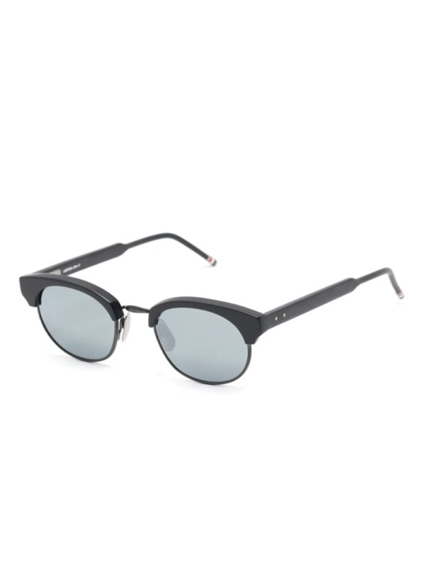 Thom Browne Eyewear Zonnebril met rond montuur - Zwart