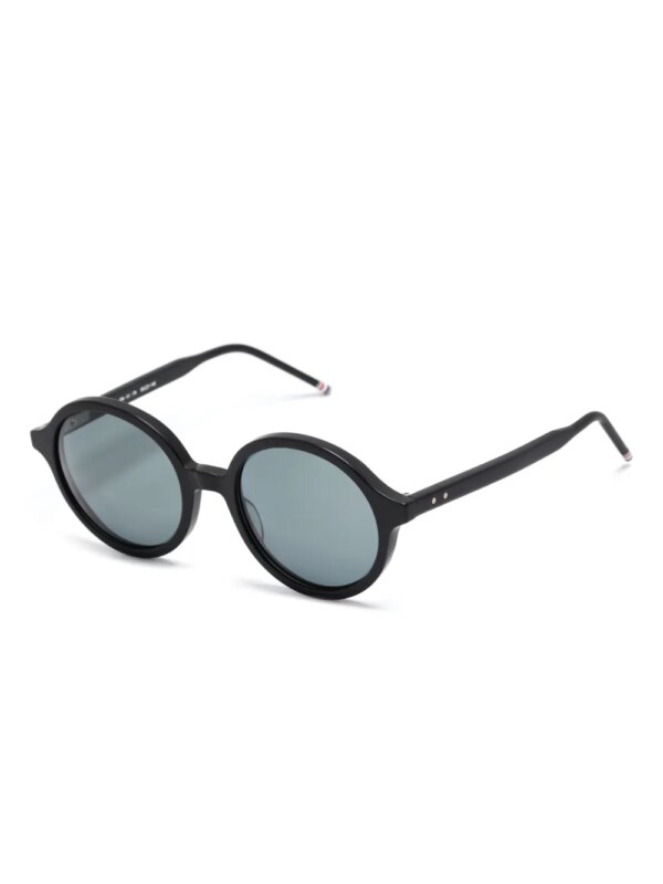 Thom Browne Eyewear Zonnebril met rond montuur - Zwart