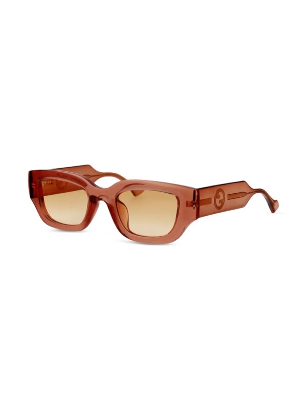 Gucci Eyewear Zonnebril met rechthoekig montuur - Bruin
