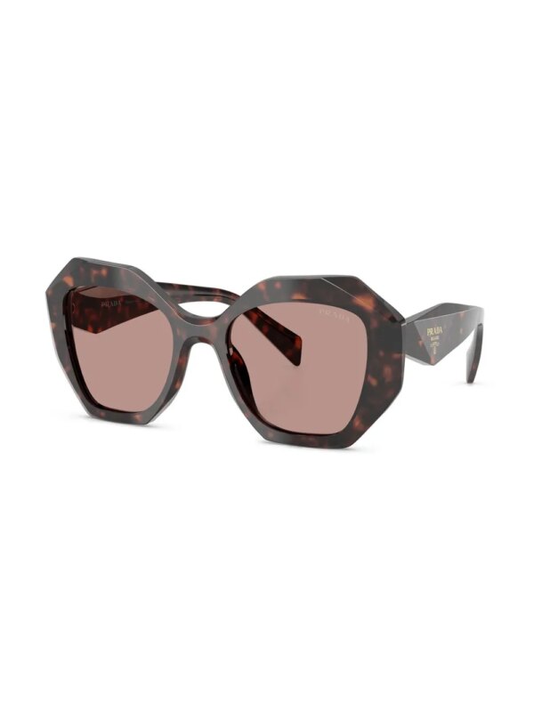 Prada Eyewear Zonnebril met zeshoekig montuur - Bruin