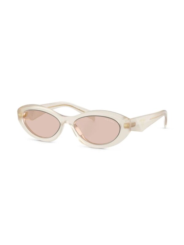 Prada Eyewear Zonnebril met doorzichtig ovalen montuur - Beige