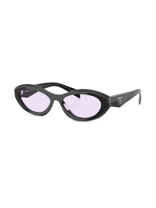 Prada Eyewear Zonnebril met logo en ovalen montuur - Zwart