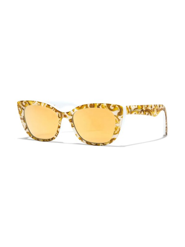 Dolce & Gabbana Kids Maiolica Gialla cat-eye zonnebril - Geel