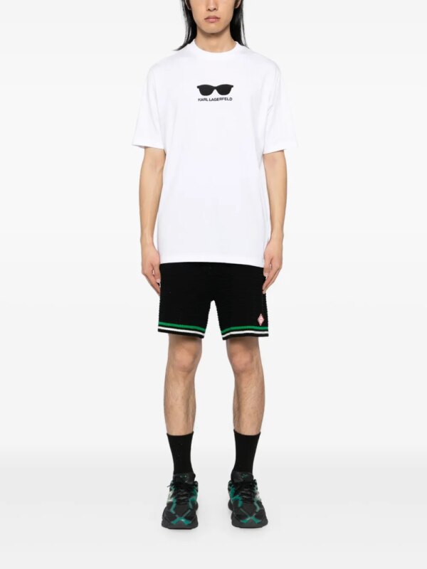Karl Lagerfeld T-shirt met geborduurde zonnebril - Wit