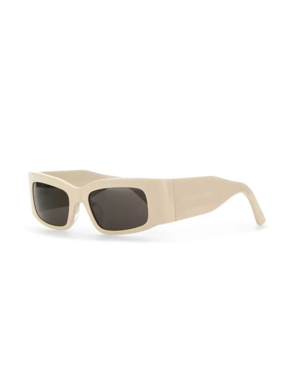 Balenciaga Eyewear Zonnebril met rechthoekig montuur met logoprint - Beige