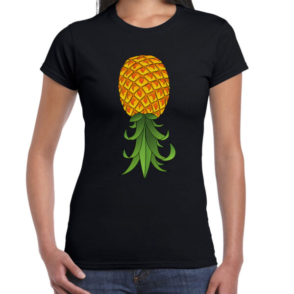 BD Verkleed T-shirt dames - omgekeerde ananas - foute party/themafeest