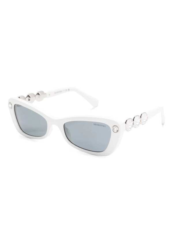 Swarovski Eyewear Zonnebril met rechthoekig montuur - Wit