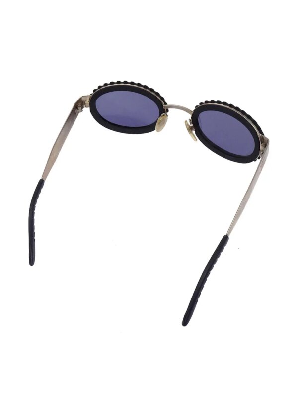 CHANEL Pre-Owned 1990-2000 zonnebril met ovaal montuur - Zwart