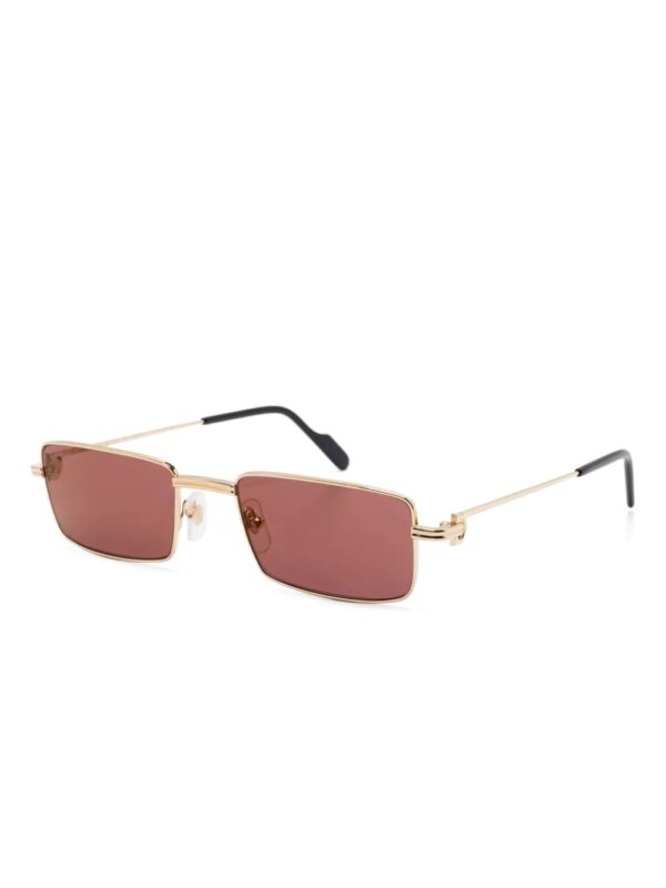 Cartier Eyewear Zonnebril met rechthoekig montuur - Goud