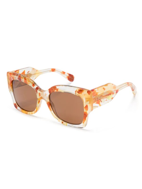 Chloé Eyewear Zonnebril met oversized montuur - Geel