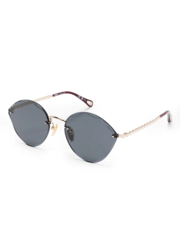 Chloé Eyewear Zonnebril met geometrisch montuur - Goud