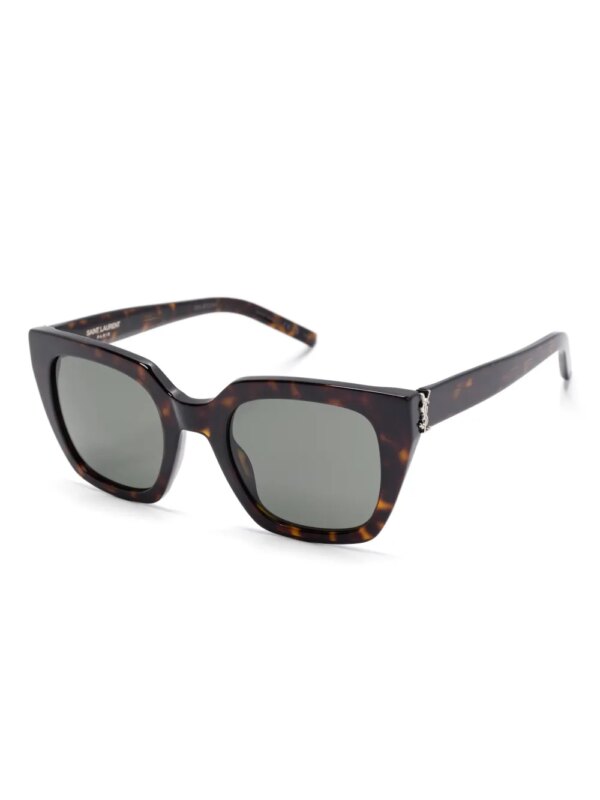Saint Laurent Eyewear Zonnebril met schildpadschild-design - Bruin