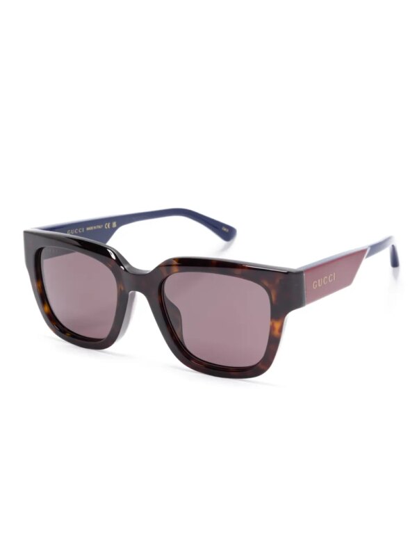 Gucci Eyewear Zonnebril met vierkant montuur - Bruin