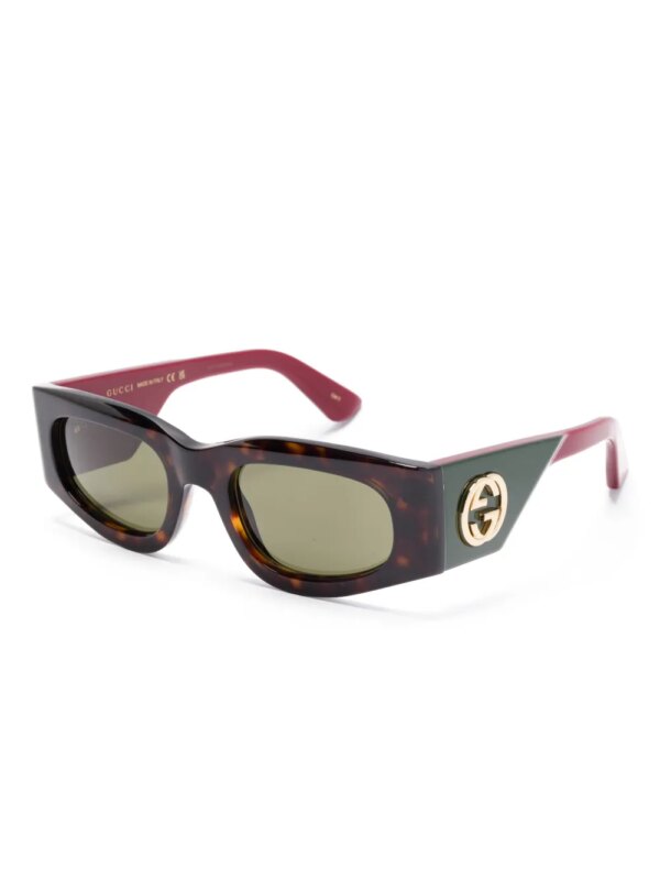 Gucci Eyewear Zonnebril met vierkant montuur - Veelkleurig