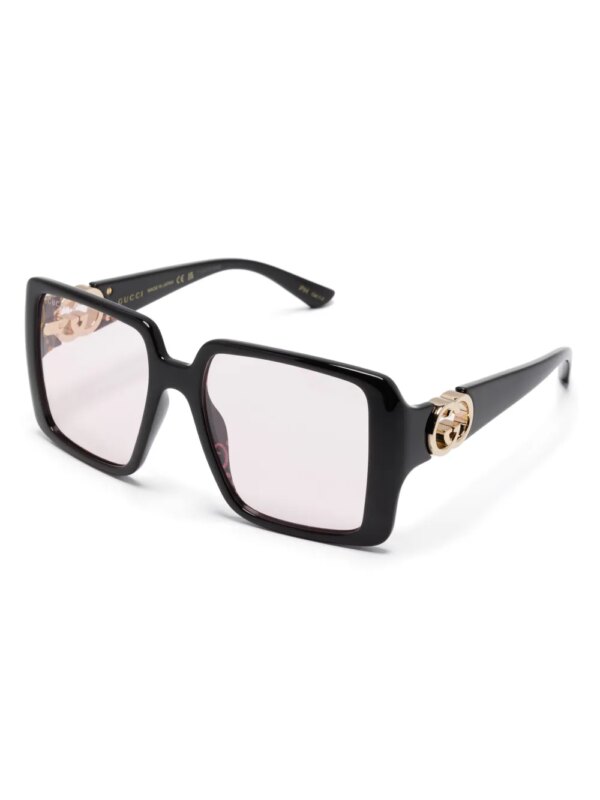Gucci Eyewear Zonnebril met vierkant montuur - Zwart