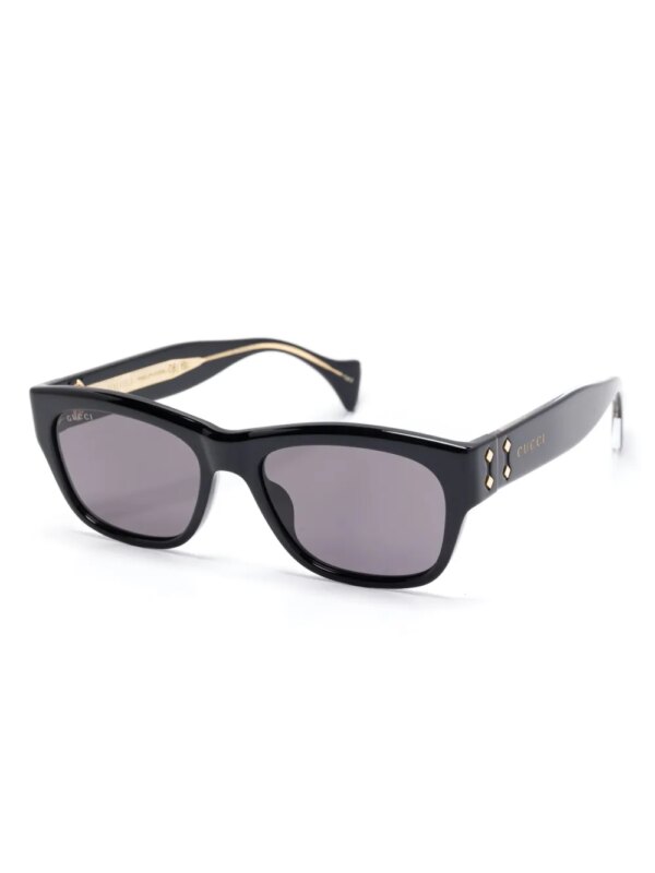 Gucci Eyewear Zonnebril met rechthoekig montuur - Zwart