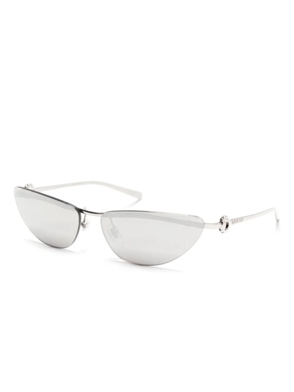Gucci Eyewear Zonnebril met ovalen montuur - Zilver