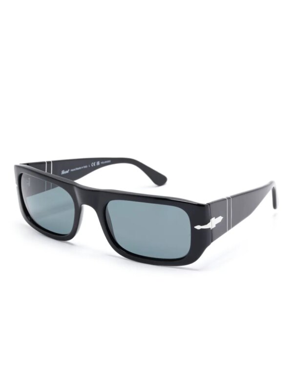 Persol Zonnebril met rechthoekig montuur - Zwart
