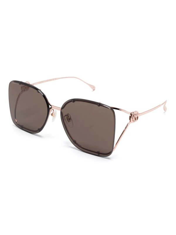 Gucci Eyewear Zonnebril met vierkant montuur - Goud
