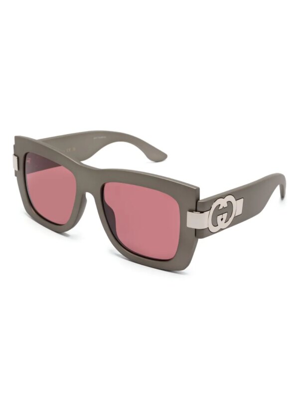 Gucci Eyewear Zonnebril met vierkant montuur - Grijs