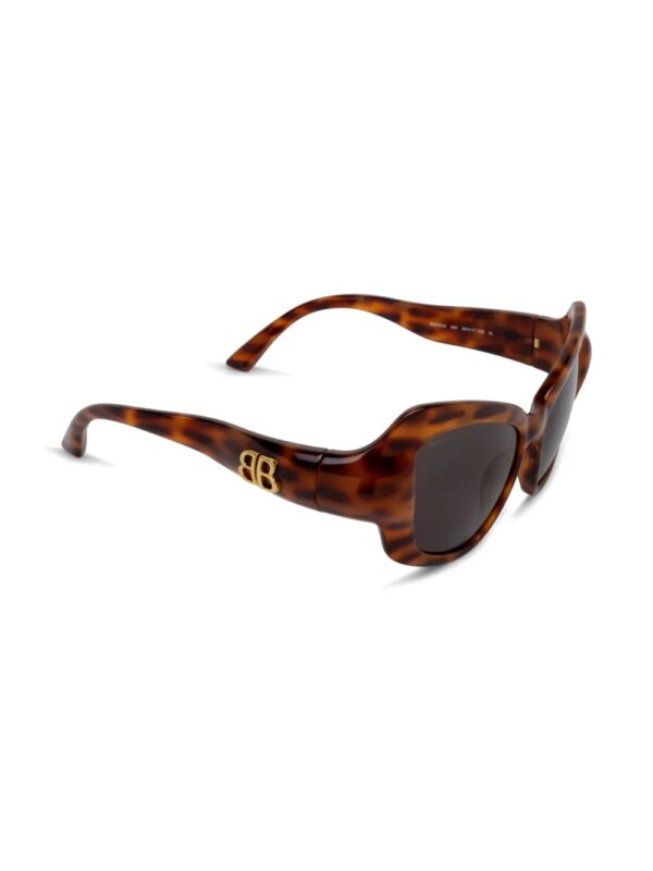 Balenciaga Eyewear Zonnebril met logoplakkaat - Bruin