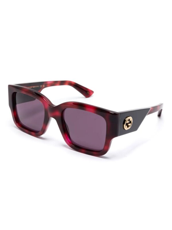 Gucci Eyewear Zonnebril met vierkant montuur - Bruin