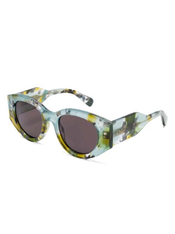 Chloé Eyewear Zonnebril met marmer-effect - Groen