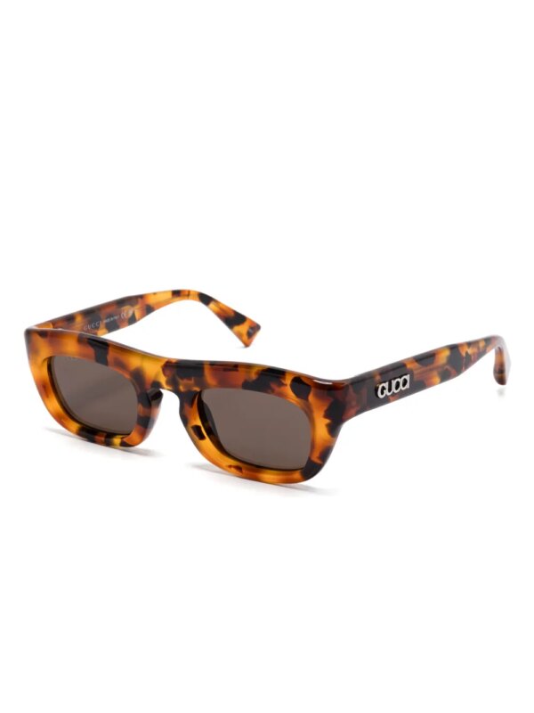Gucci Eyewear Zonnebril met rechthoekig montuur - Bruin