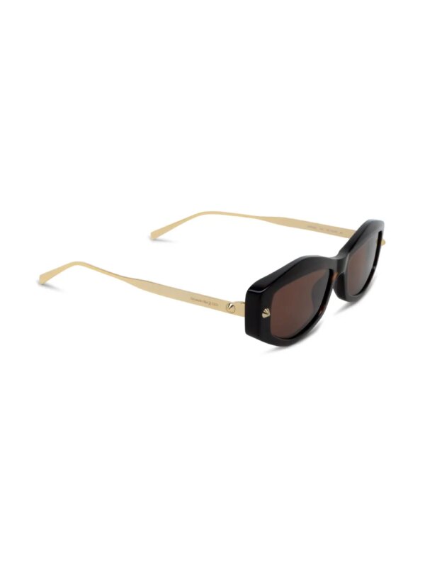Alexander McQueen Eyewear Zonnebril met geometrisch montuur - Bruin