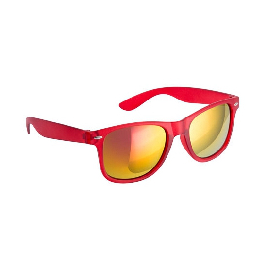 Hippe party zonnebril/feestbril met spiegelglazen - Rood