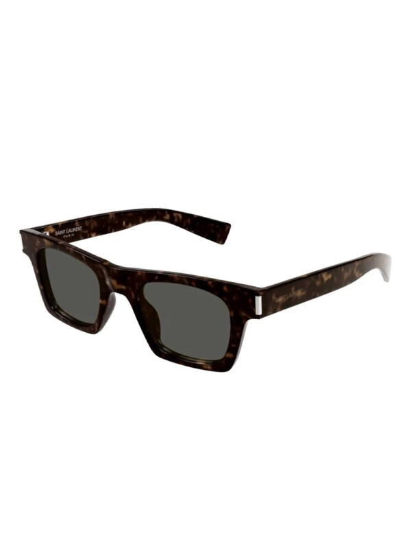 Saint Laurent Eyewear Zonnebril met rechthoekig montuur en schildpadschild design - Bruin