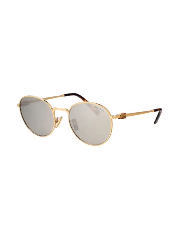 Miu Miu Eyewear Zonnebril met rond montuur - Goud
