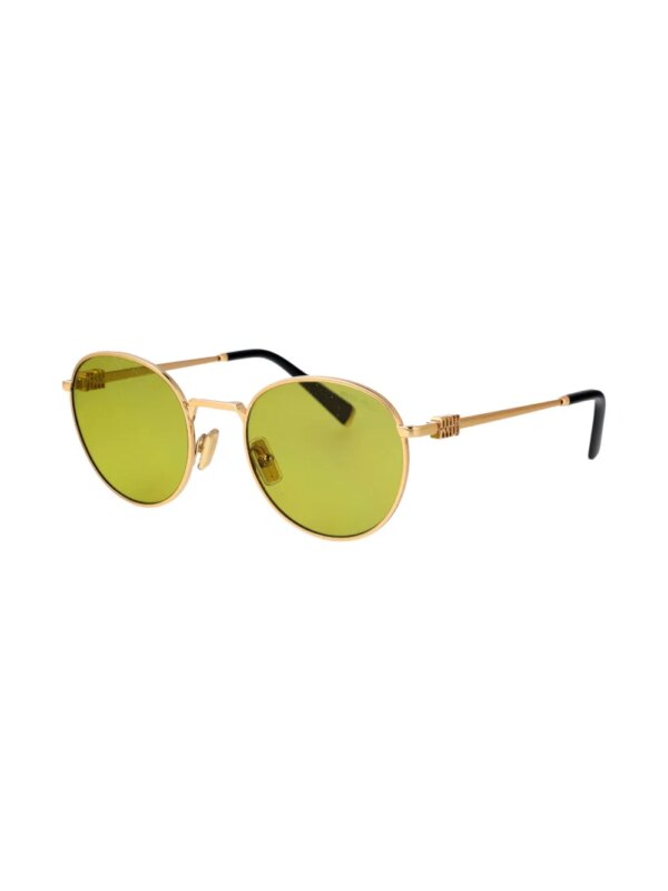 Miu Miu Eyewear Zonnebril met rond montuur - Goud