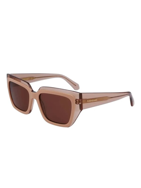 Ferragamo Eyewear Zonnebril met vierkant montuur - Bruin