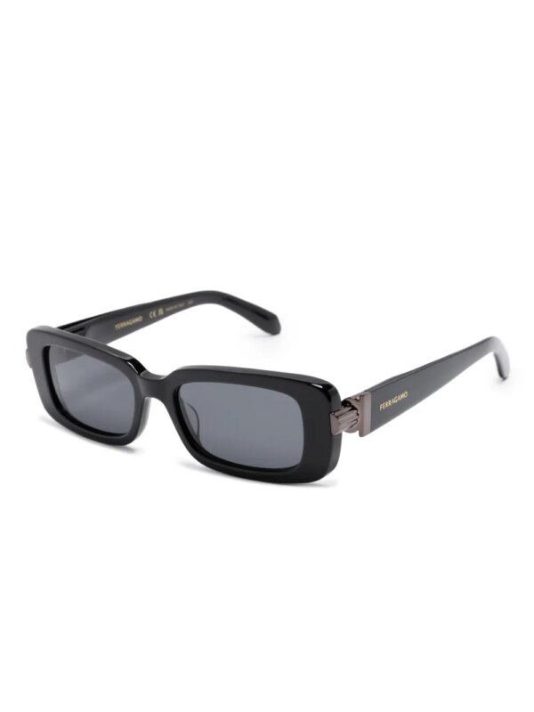 Ferragamo Eyewear Zonnebril met rechthoekig montuur - Zwart