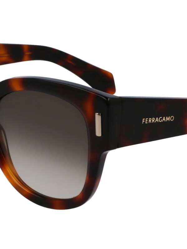 Ferragamo Eyewear Zonnebril met schildpadschild-design - Bruin