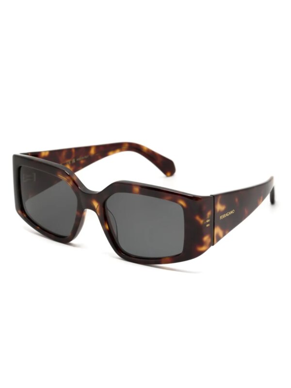 Ferragamo Eyewear Zonnebril met vierkant montuur - Bruin