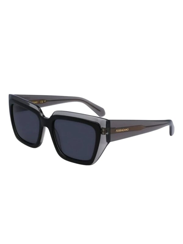 Ferragamo Eyewear Zonnebril met rechthoekig montuur - Grijs