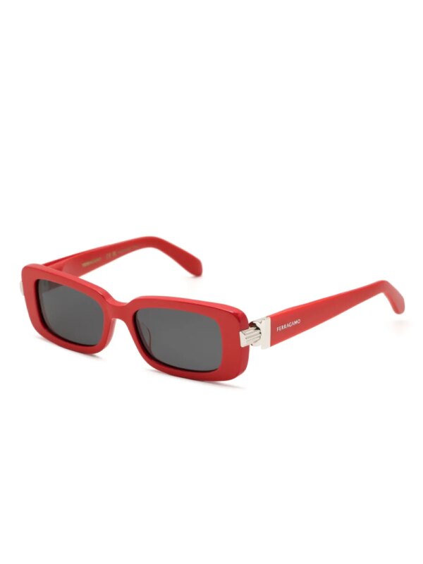 Ferragamo Eyewear Zonnebril met rechthoekig montuur - Rood