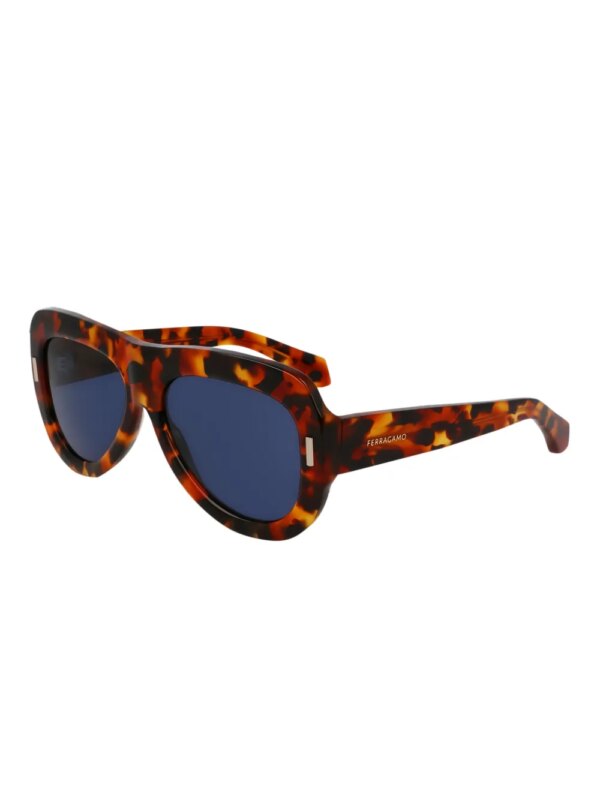 Ferragamo Eyewear Zonnebril met schildpadschild-design - Bruin