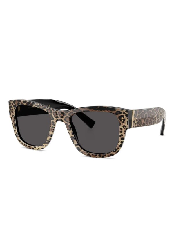 Dolce & Gabbana Eyewear DG4338 zonnebril met vierkant montuur en luipaardprint - Zwart