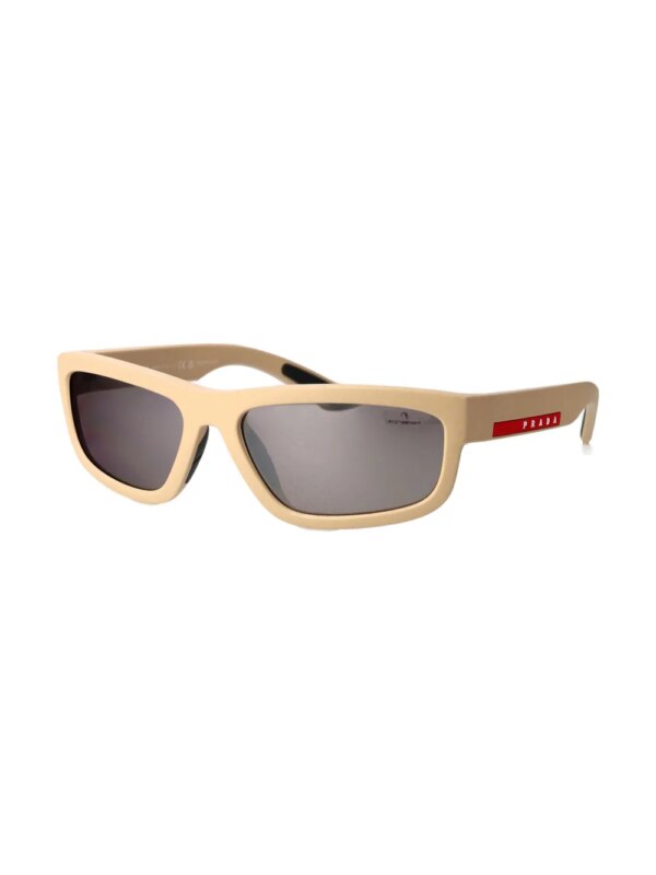 Prada Linea Rossa Zonnebril met rechthoekig montuur - Beige