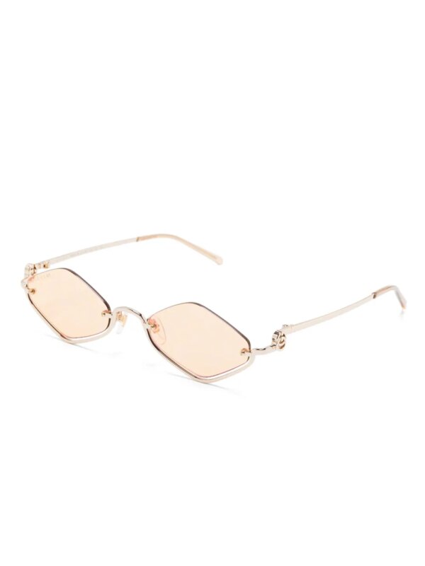Gucci Pre-Owned Zonnebril met geometrisch montuur - Goud