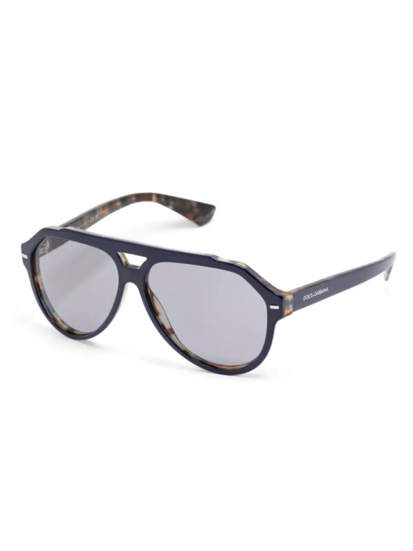 Dolce & Gabbana Eyewear Zonnebril met gegraveerd logo - Blauw