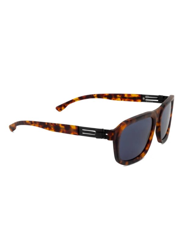 Ic! Berlin Rufus zonnebril met vierkant montuur en schildpadschild design - Bruin